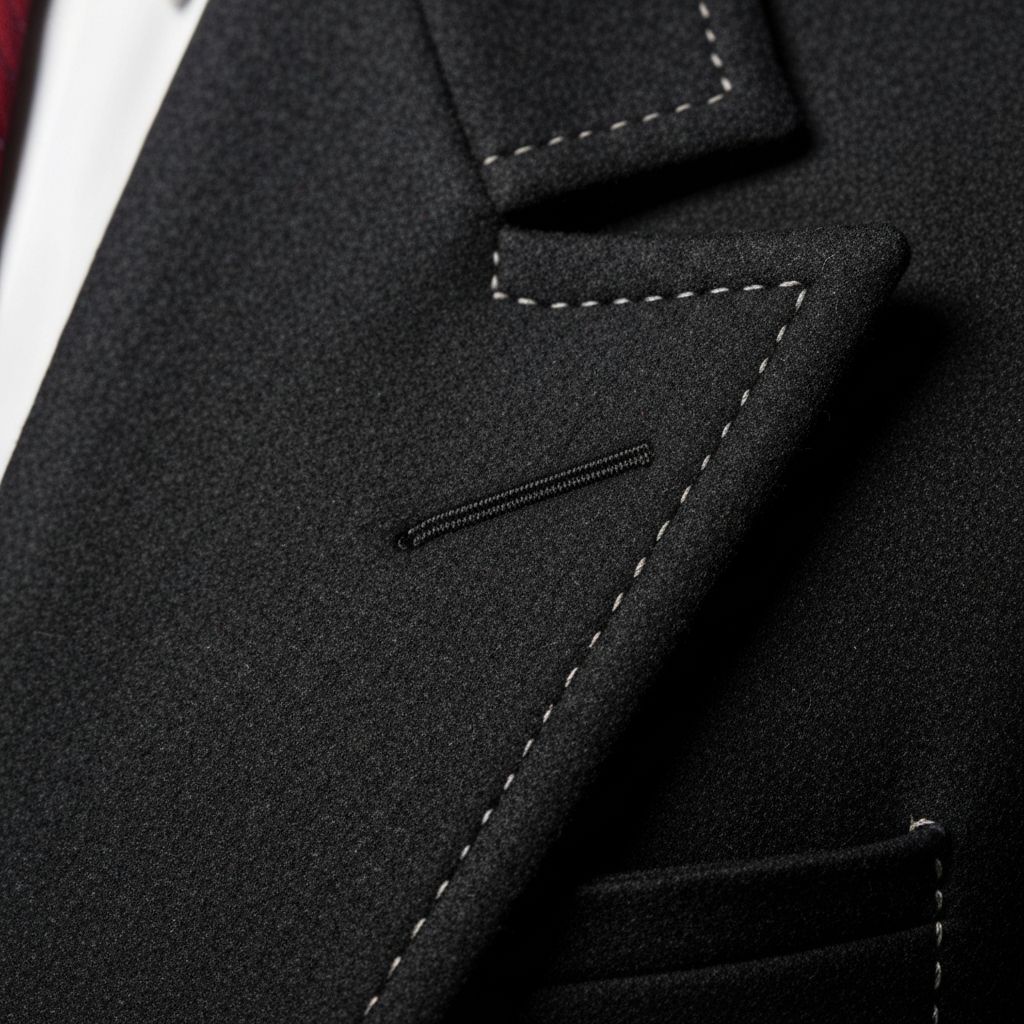 Bespoke suit lapel detail